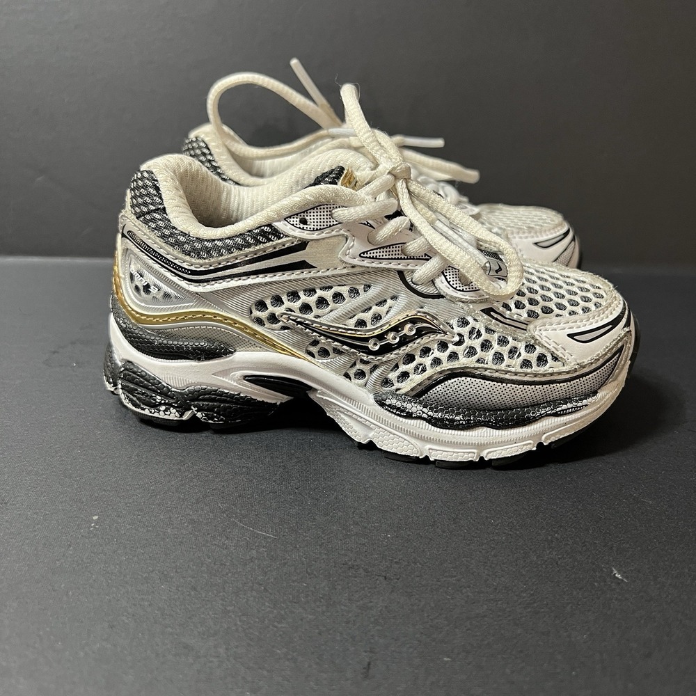 Saucony Omni 9 White Gold Metallic Silver Toddler Sneakers Size US 8M